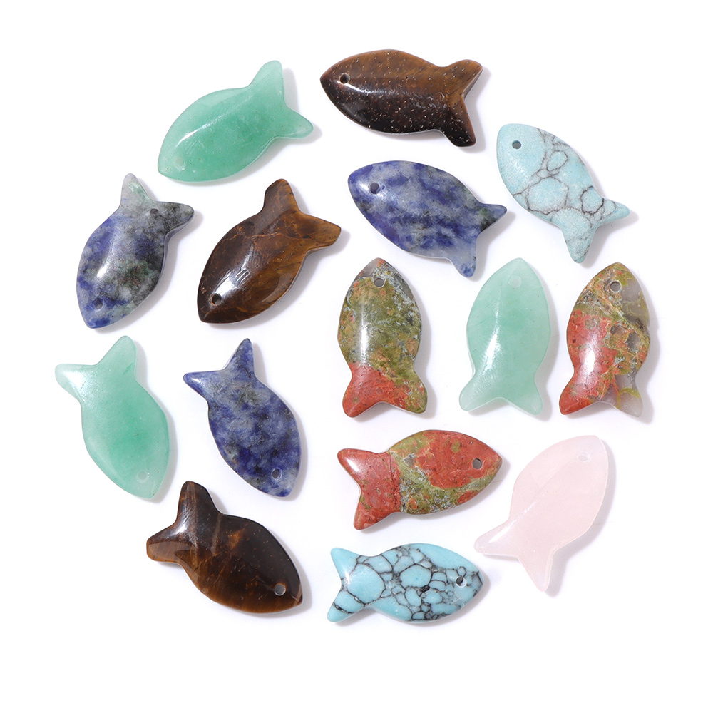 Jewelry Making Gemstones - 2 pçs forma de peixe pingentes