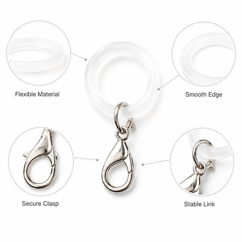 Anéis de silicone para alça de - Lobster Clasp Silver avaliação e preço