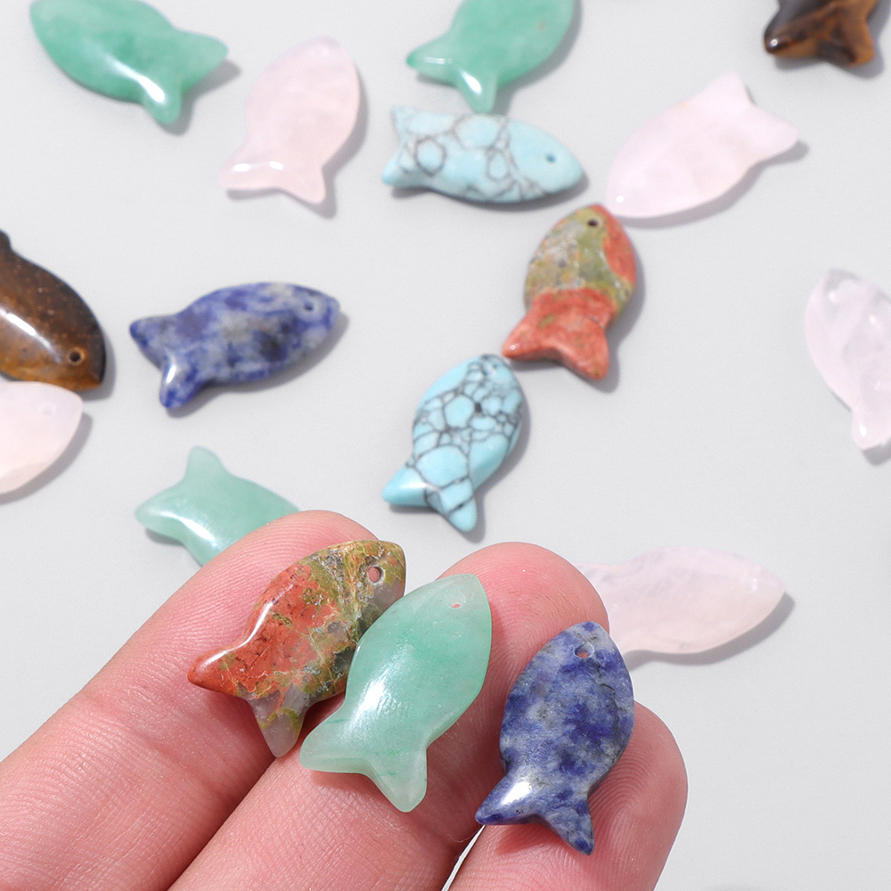 2 pçs forma de peixe pingentes - Jewelry Making Gemstones avaliação e preço