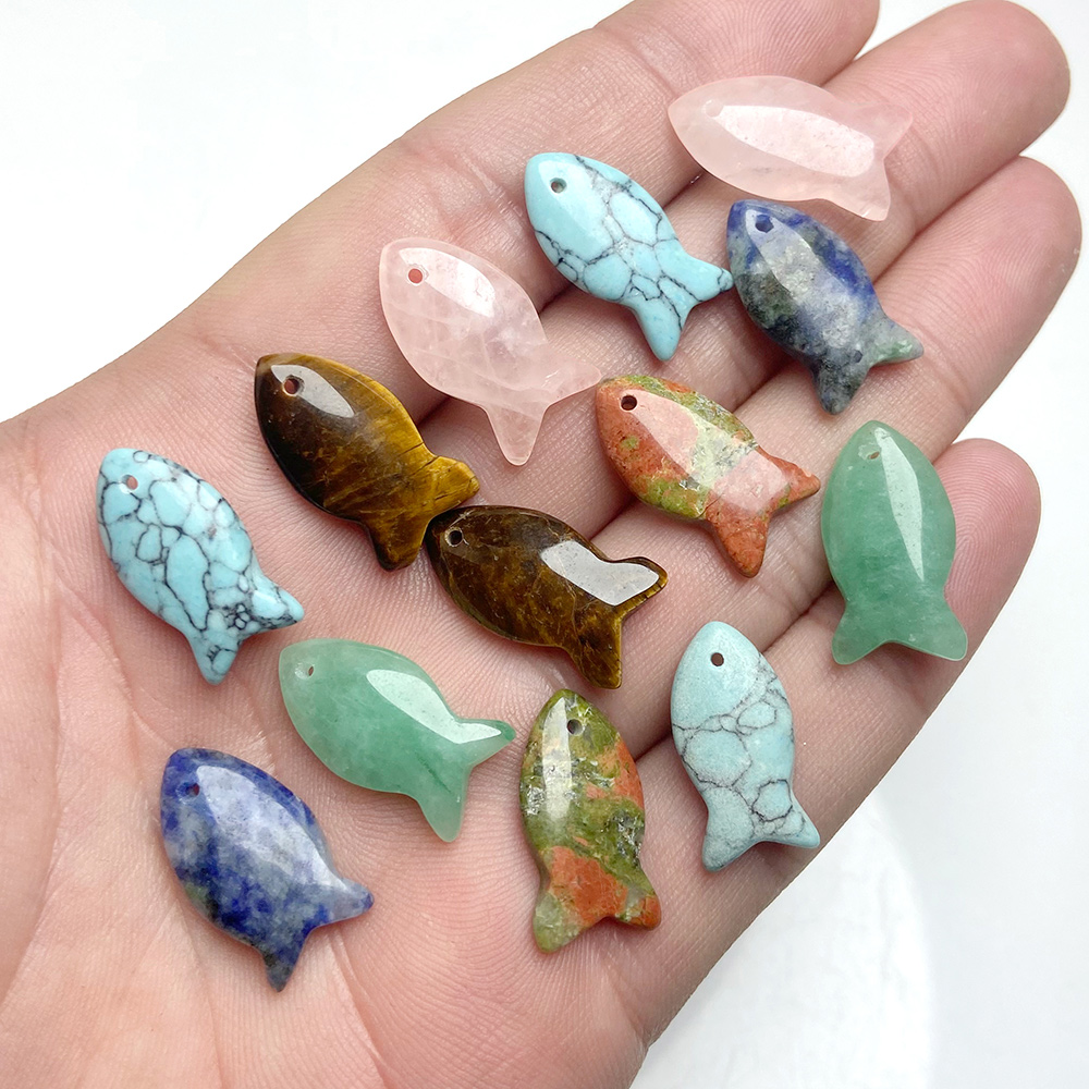 2 pçs forma de peixe pingentes - Jewelry Making Gemstones avaliação e preço