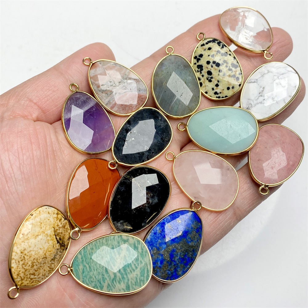 2 pçs forma de ovo pedra pinge - Jewelry Making Gemstones avaliação e preço
